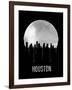 Houston Skyline Black-null-Framed Art Print