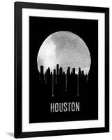 Houston Skyline Black-null-Framed Art Print