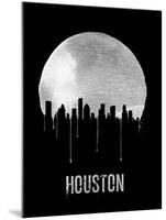 Houston Skyline Black-null-Mounted Art Print