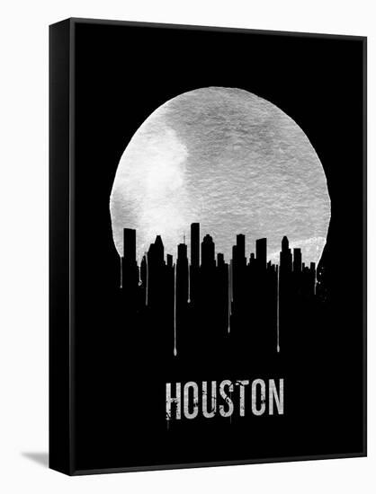 Houston Skyline Black-null-Framed Stretched Canvas