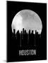 Houston Skyline Black-null-Mounted Art Print