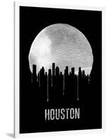 Houston Skyline Black-null-Framed Art Print