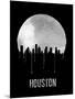 Houston Skyline Black-null-Mounted Art Print