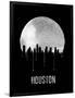 Houston Skyline Black-null-Framed Art Print
