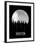 Houston Skyline Black-null-Framed Art Print