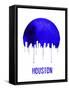 Houston Skyline Blue-null-Framed Stretched Canvas