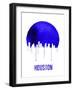 Houston Skyline Blue-null-Framed Art Print