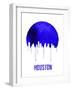 Houston Skyline Blue-null-Framed Art Print