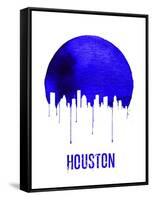 Houston Skyline Blue-null-Framed Stretched Canvas