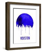 Houston Skyline Blue-null-Framed Art Print