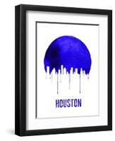 Houston Skyline Blue-null-Framed Art Print