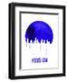 Houston Skyline Blue-null-Framed Art Print