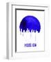 Houston Skyline Blue-null-Framed Art Print