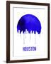 Houston Skyline Blue-null-Framed Art Print