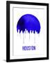 Houston Skyline Blue-null-Framed Art Print