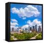 Houston Skyline from South in Texas US USA-holbox-Framed Stretched Canvas