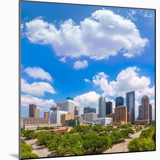 Houston Skyline from South in Texas US USA-holbox-Mounted Photographic Print