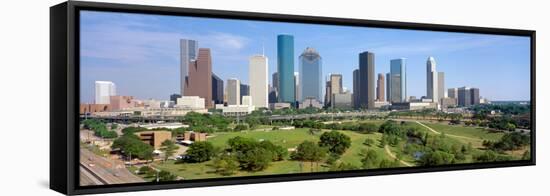 Houston Skyline, Memorial Park, Texas-null-Framed Stretched Canvas