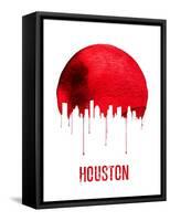 Houston Skyline Red-null-Framed Stretched Canvas