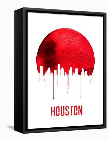 Houston Skyline Red-null-Framed Stretched Canvas