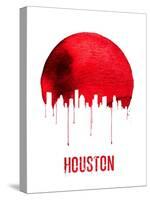 Houston Skyline Red-null-Stretched Canvas