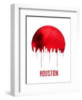 Houston Skyline Red-null-Framed Art Print