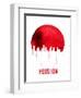 Houston Skyline Red-null-Framed Art Print