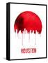 Houston Skyline Red-null-Framed Stretched Canvas