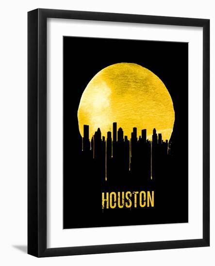 Houston Skyline Yellow-null-Framed Art Print