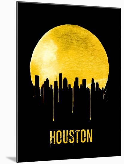 Houston Skyline Yellow-null-Mounted Art Print