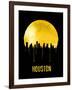 Houston Skyline Yellow-null-Framed Art Print