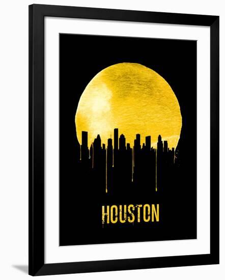 Houston Skyline Yellow-null-Framed Art Print