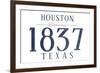 Houston, Texas - Established Date (Blue)-Lantern Press-Framed Premium Giclee Print