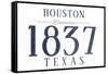 Houston, Texas - Established Date (Blue)-Lantern Press-Framed Stretched Canvas