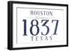 Houston, Texas - Established Date (Blue)-Lantern Press-Framed Art Print