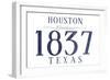 Houston, Texas - Established Date (Blue)-Lantern Press-Framed Art Print