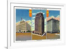 Houston, Texas - Exterior View of Oil and Gas, Petroleum, and Texas Company Buildings, c.1948-Lantern Press-Framed Premium Giclee Print