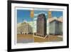 Houston, Texas - Exterior View of Oil and Gas, Petroleum, and Texas Company Buildings, c.1948-Lantern Press-Framed Premium Giclee Print