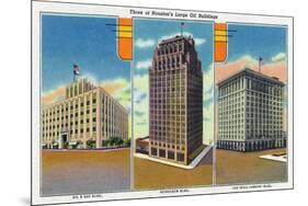 Houston, Texas - Exterior View of Oil and Gas, Petroleum, and Texas Company Buildings, c.1948-Lantern Press-Mounted Premium Giclee Print