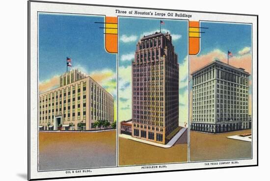 Houston, Texas - Exterior View of Oil and Gas, Petroleum, and Texas Company Buildings, c.1948-Lantern Press-Mounted Art Print