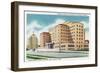 Houston, Texas - Hermann Park, Texas Medical Center, Exterior View of Hermann Hospital, c.1948-Lantern Press-Framed Art Print