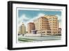 Houston, Texas - Hermann Park, Texas Medical Center, Exterior View of Hermann Hospital, c.1948-Lantern Press-Framed Art Print