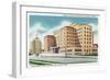 Houston, Texas - Hermann Park, Texas Medical Center, Exterior View of Hermann Hospital, c.1948-Lantern Press-Framed Art Print