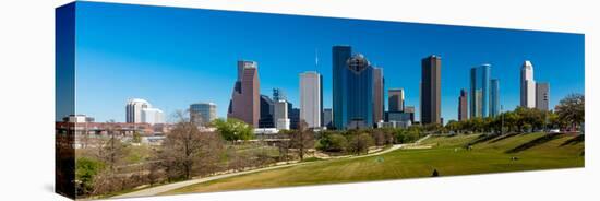 HOUSTON, TEXAS - High rise buildings in Houston cityscape illuminated at sunset, Texas, United S...-null-Stretched Canvas