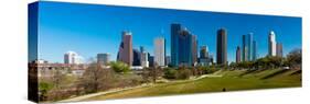 HOUSTON, TEXAS - High rise buildings in Houston cityscape illuminated at sunset, Texas, United S...-null-Stretched Canvas