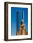 HOUSTON, TEXAS - High rise buildings in Houston cityscape illuminated at sunset, Texas, United S...-null-Framed Photographic Print