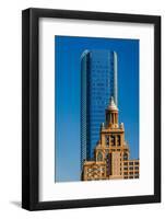 HOUSTON, TEXAS - High rise buildings in Houston cityscape illuminated at sunset, Texas, United S...-null-Framed Photographic Print