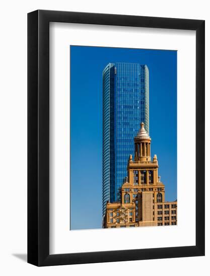 HOUSTON, TEXAS - High rise buildings in Houston cityscape illuminated at sunset, Texas, United S...-null-Framed Photographic Print