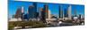 HOUSTON, TEXAS - High rise buildings in Houston cityscape illuminated at sunset, Texas, United S...-null-Mounted Photographic Print