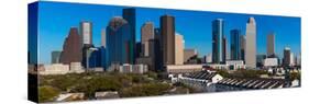 HOUSTON, TEXAS - High rise buildings in Houston cityscape illuminated at sunset, Texas, United S...-null-Stretched Canvas